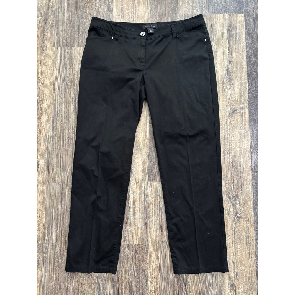 White House Black Market Black Crop Leg Pants Trousers‎ RN111459 Womens 10